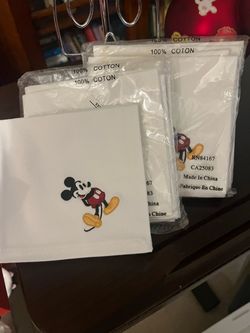 Mickey Mouse Embroidered Cotton Handkerchiefs