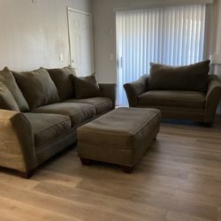 Nice Comfortable Oversized Sofa And Chair And Half With Ottoman 