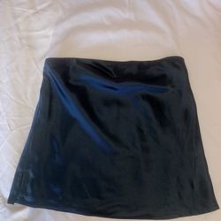 Satin Black Mini Skirt (XS)