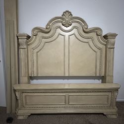 Antique Real Wood Queen Size Bed Frame