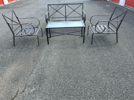 Beautiful Aluminum Outdoor Conversation Set Bench, 2 Chairs and Coffee Table OBO***