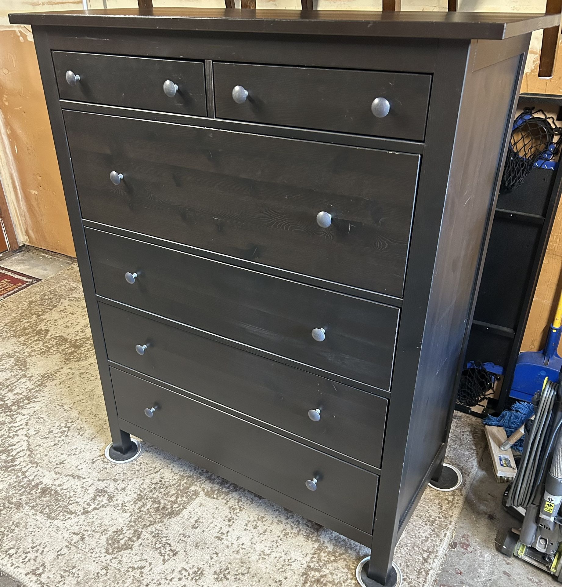 IKEA HEMNES 6-drawer chest, black-brown, 42 1/2x51 5/8 "