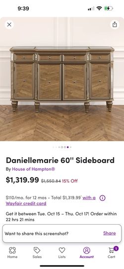 Mirorred Sideboard 60’-Tv Stand or Side Cabinet