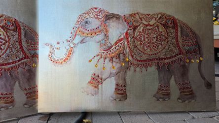 Elephant gold canvas