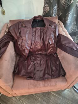 Burgundy dress with jacket