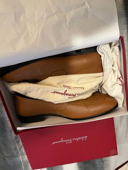 Salvatore Ferragamo Tan Leather Loafers, US 11