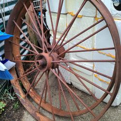 Metal Wagon Wheels Yard Decor Yard Art