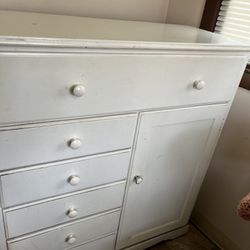 Vintage Baby Dresser With Wardrobe Panel