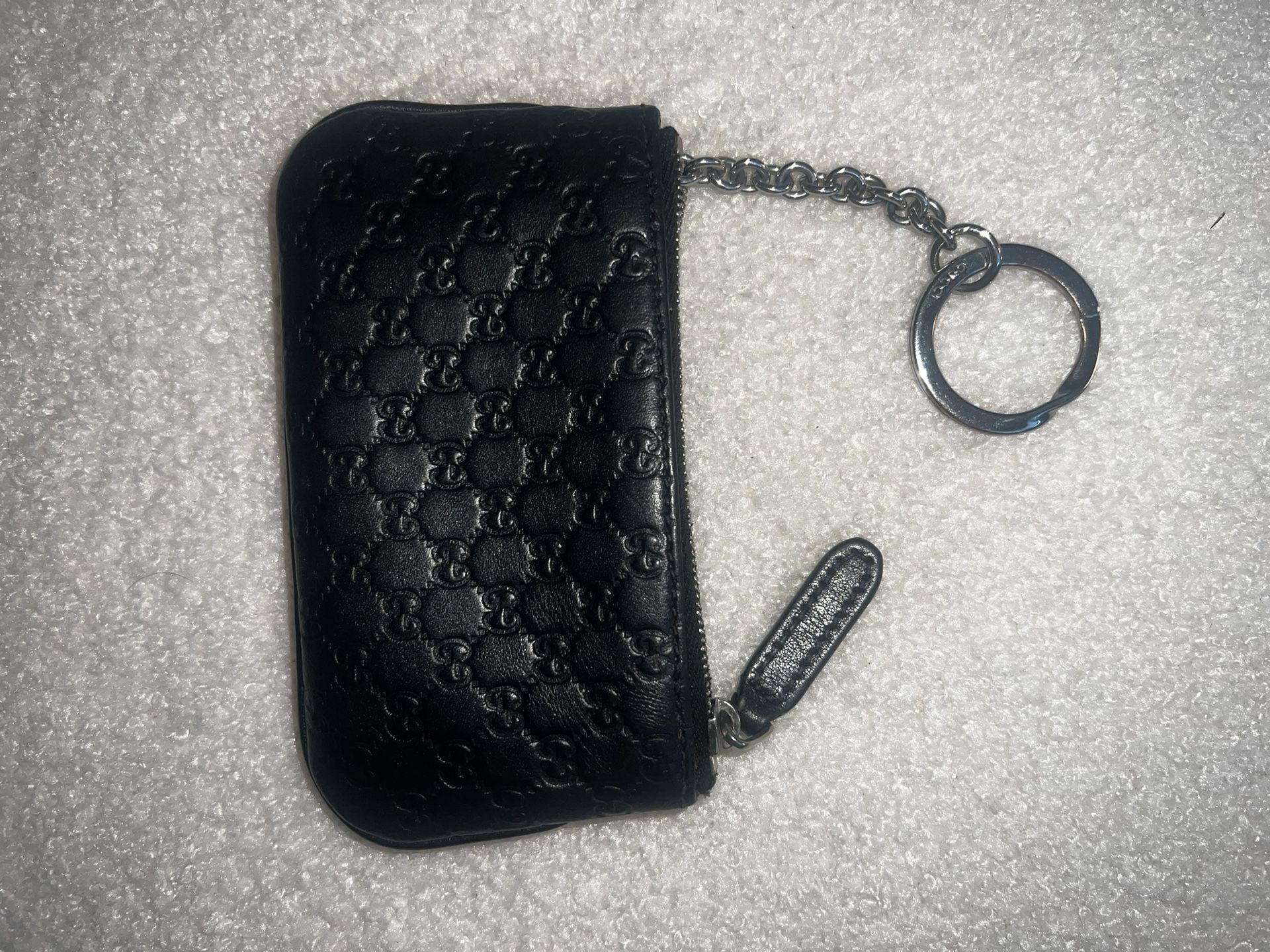 Microguccissima Key Ring Coin Case Black Gucci 