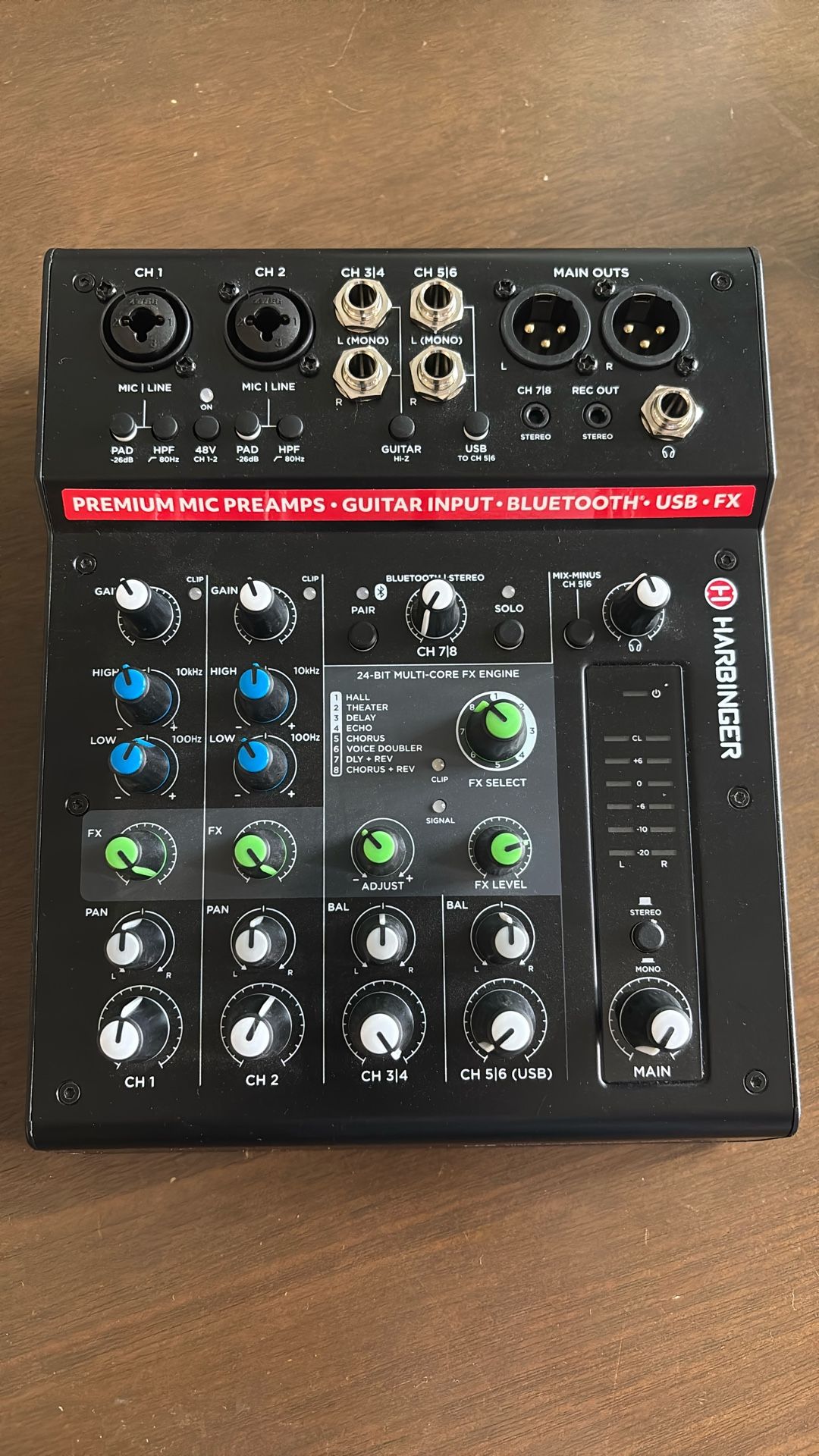 Seller Guitar Center Exclusive Harbinger LX8 8-Channel Analog Mixer With Bluetooth, FX and USB Audio 