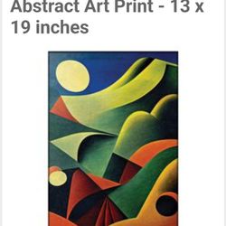 Original Colorful Abstract Art Print, New 13" X 19"
