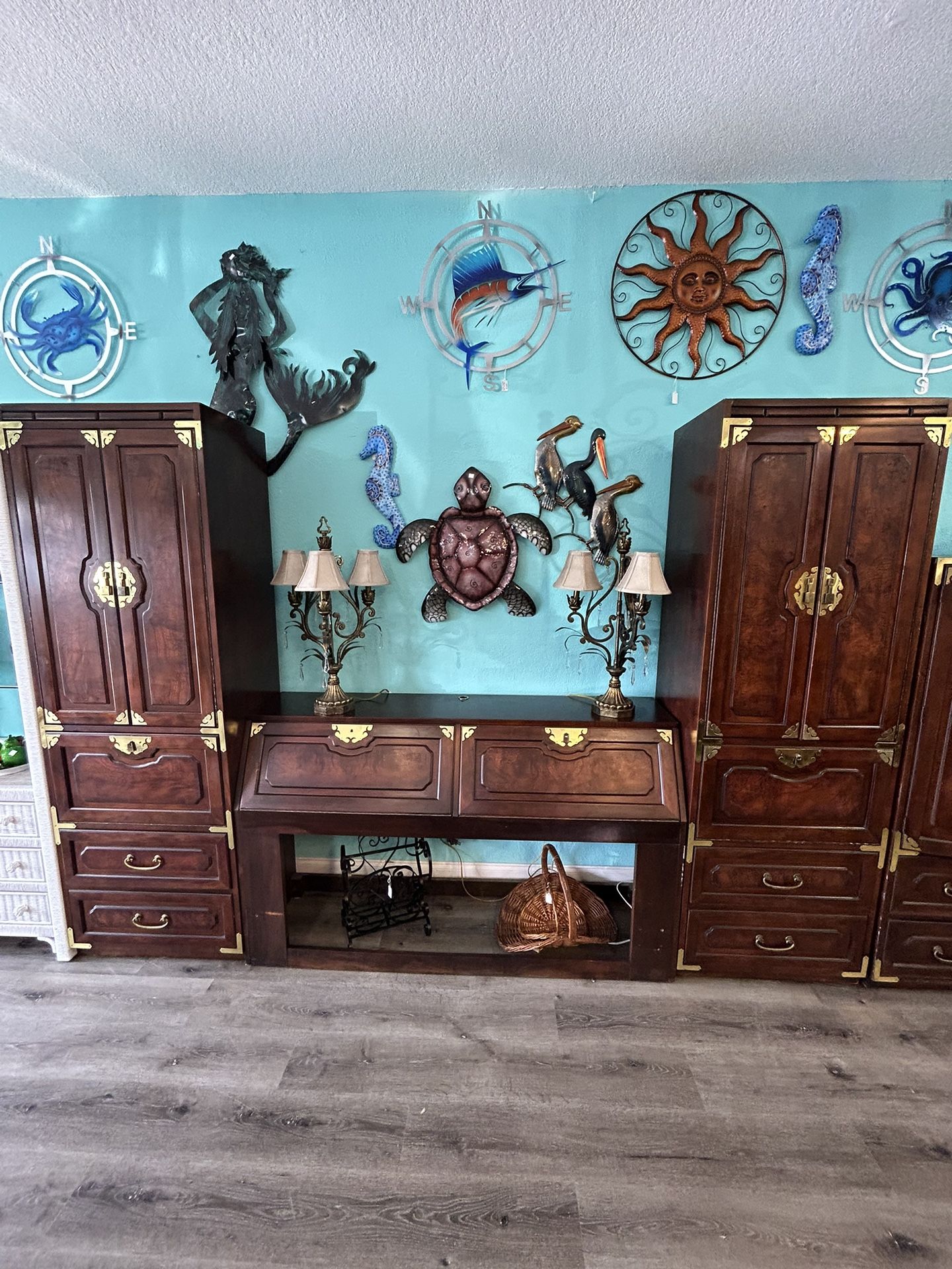 Vintage Bernhardt Chin Hua Campaign Bedroom Set