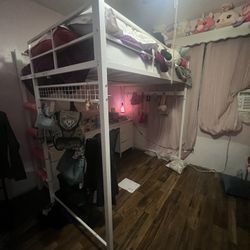 Full size Loft Bed With Desk