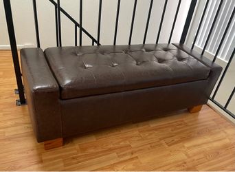 MUST GO TOMORROW! Faux Leather Tufted Storage Bench/Ottoman