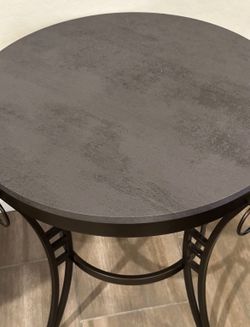 2 Side It End Tables Gray Wood Black Metal Like New