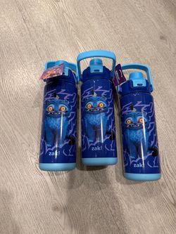 Zak Designs 20oz Kpop Demon Derpy Cat Stainless Steel Liberty Water Bottle with Push button Lid, lock, carry handle