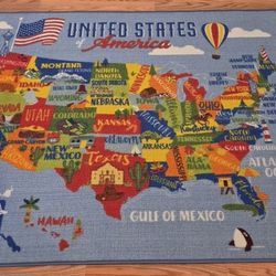 Kids 52x45 Inch Homeschool USA Area Rug
