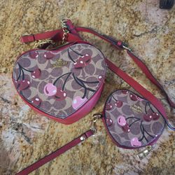 Coach heart crossbody and wrislet
