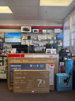 All models tv , available on cash or finance with $50 down   starting at $179