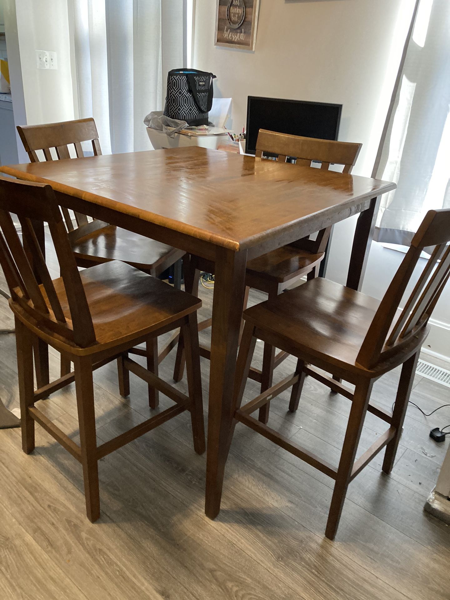 Wood Table With 4 Chairs