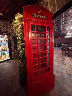 Red telephone booth door British phone booth prop decor