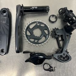SRAM GX Eagle 12 speed Cranks, derailleur, shifter and 30t chainring