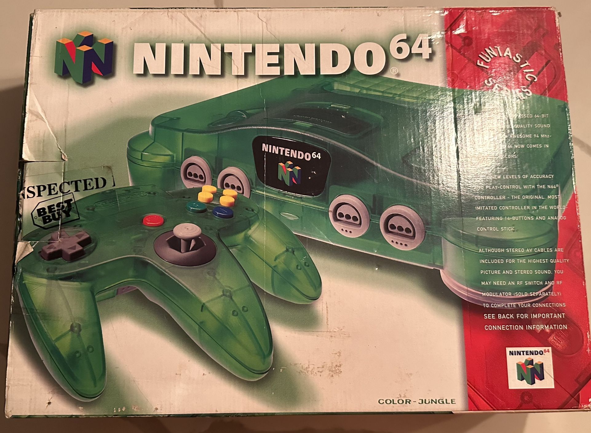 Nintendo 64 Jungle Green Console CIB
