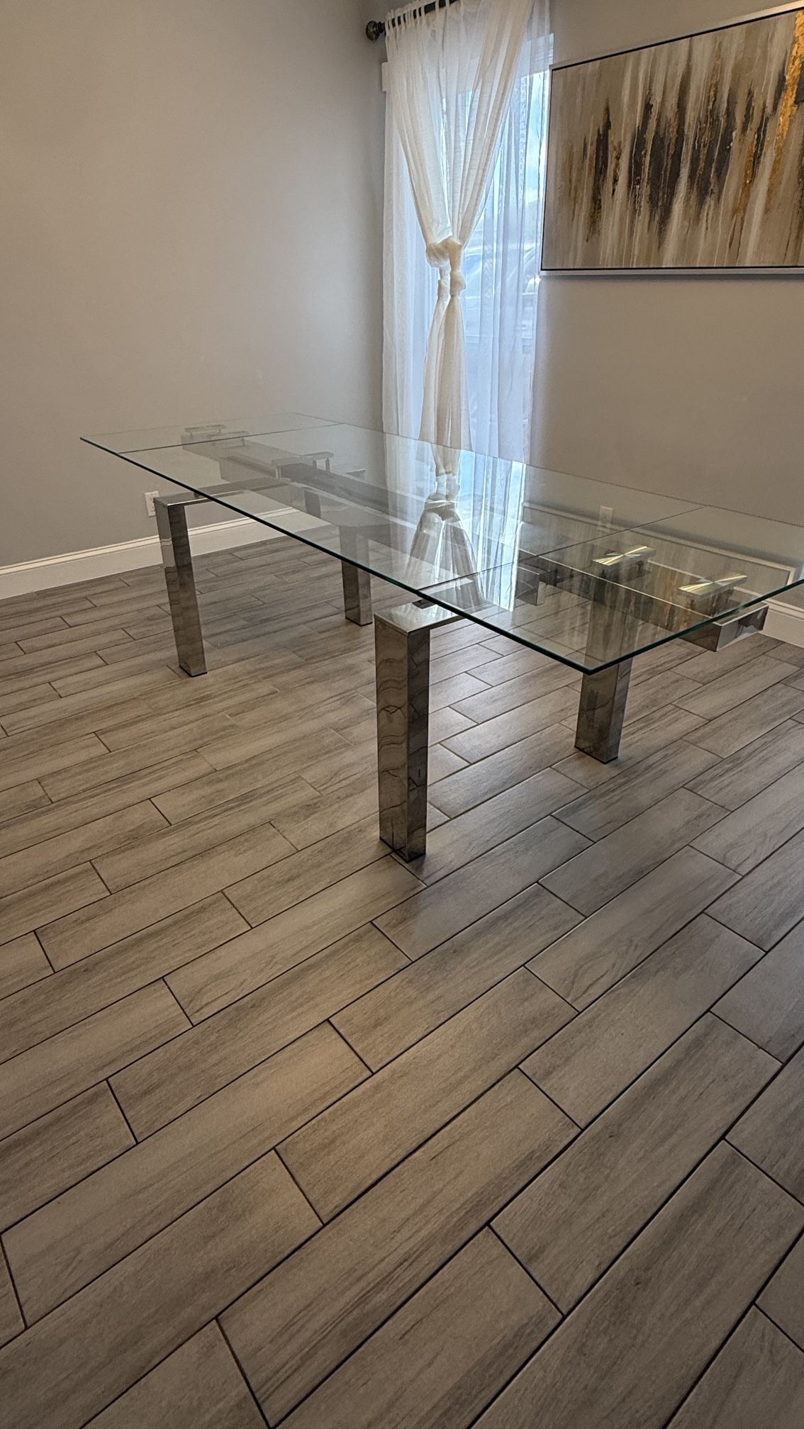 Glass Extendable Dining Table