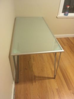 Table or Desk - Ikea Vika Lauri frosted glass table with 4