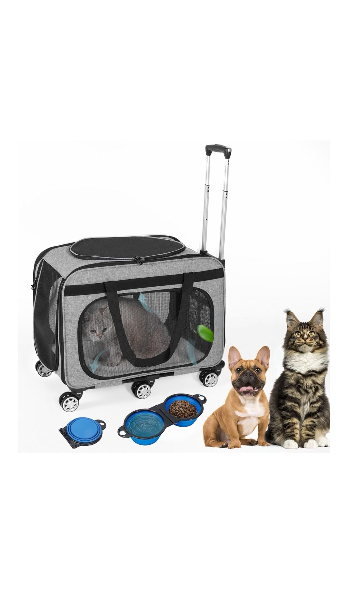 XL Cat & Small Dog Carrier W/ Wheels *Brand New*