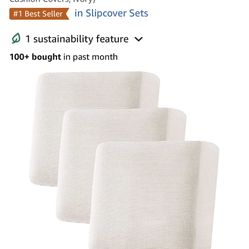 H.VERSAILTEX Super Stretch Individual Seat Sofa Covers Couch Slipcover Sets Thick Jacquard Textured Twill Fabric (3 Piece XL Sofa Cushion Covers, Natu