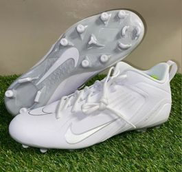 BRAND NEW NIKE ALPHA HUARACHE 8 PRO LAX LOW FOOTBALL CLEATS WHITE SIZES 11.5, 12