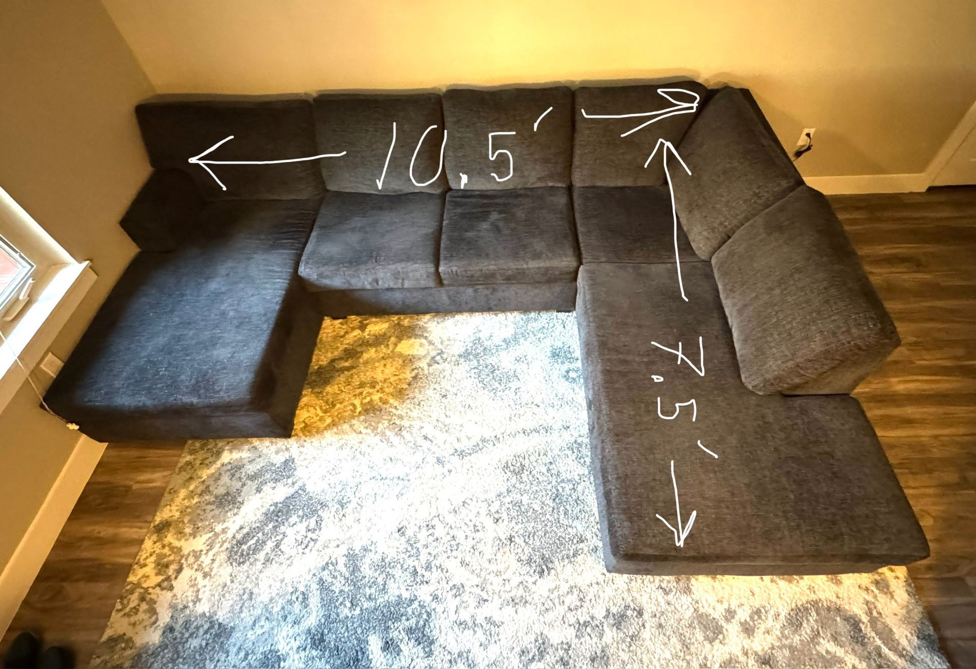 Large Black Sectional