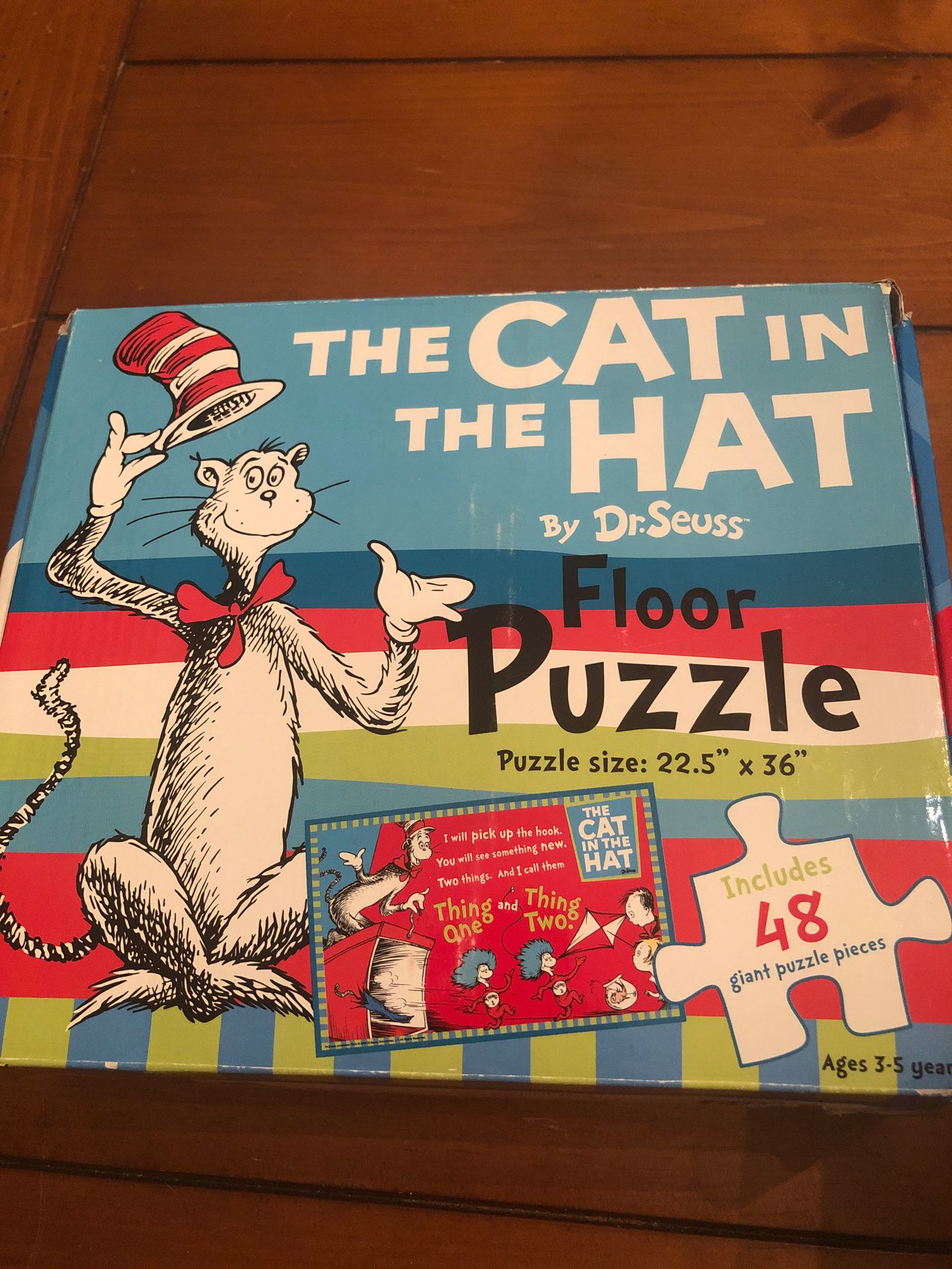 Cat in the hat puzzle - dr Seuss - preschool , homeschool.