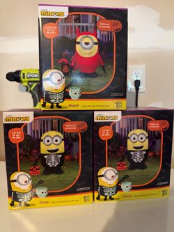 Outdoor Halloween Decorations: Inflatable Minions and Dancing Witches $150