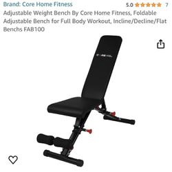 Adjustable Weight Bench By Core Home Fitness