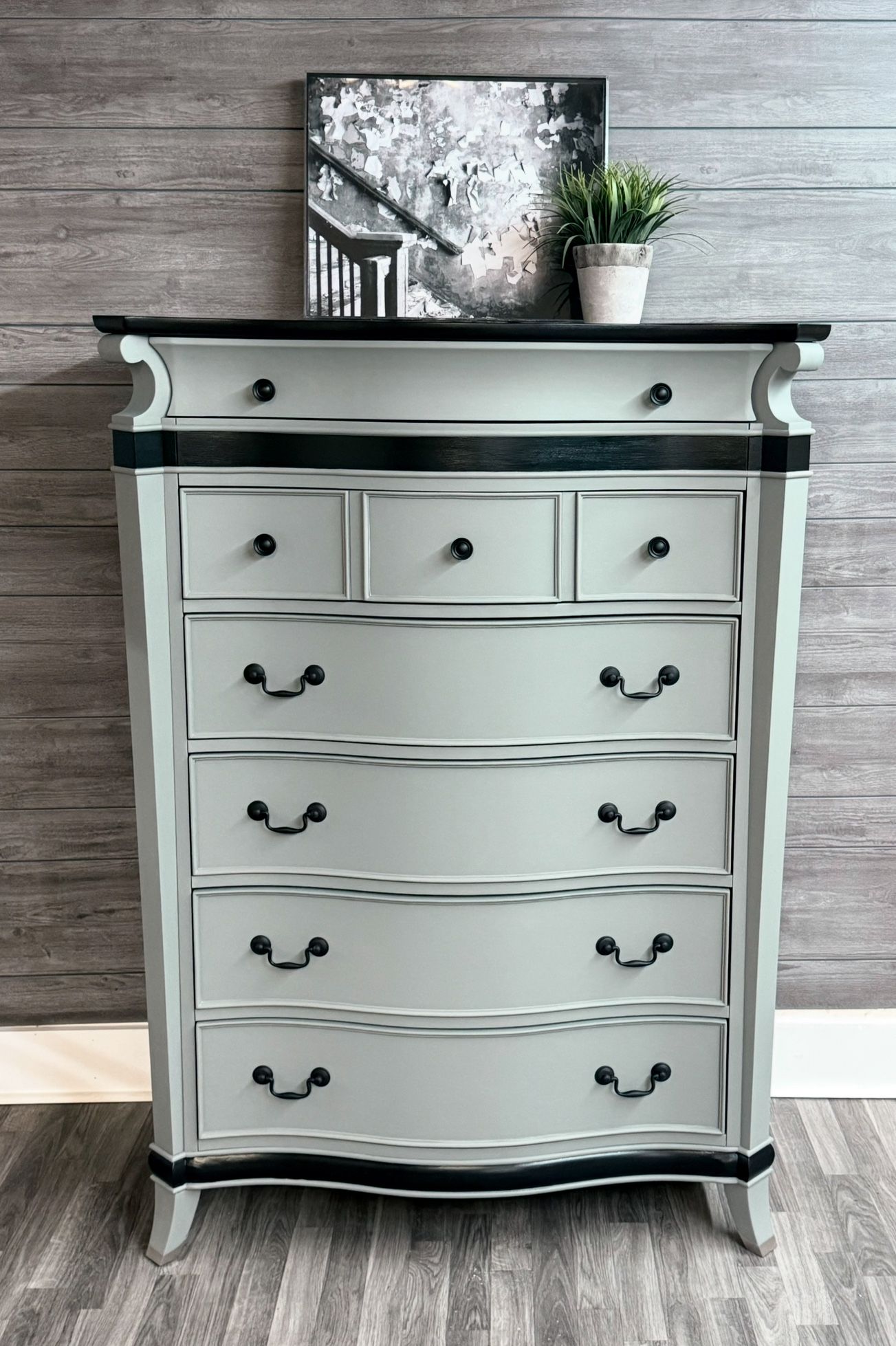 Custom Painted Highboy Dresser