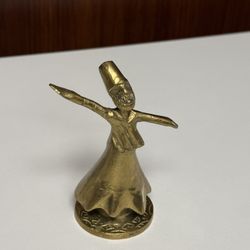 Brass Whirling Dervish Swirl sculpture 4in