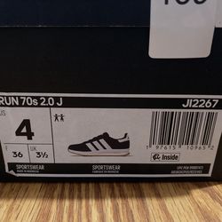 Adidas Run 70s 2.0 J – Navy Blue/White (Size 4 Youth)