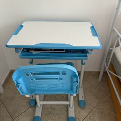 Blue night adjustable kids table w/ adjustable chair 