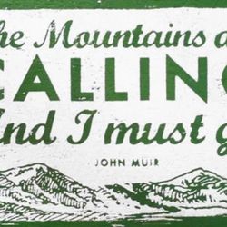 Wooden Sign Mountains are Calling and I must go!!!