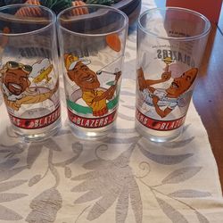 Portland Trail Blazer Collectible Glasses Dairy Queen 1992 To 93
