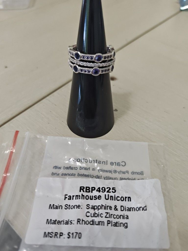 Farmhouse Unicorn!! Sapphire And Diamond CZ BP rings