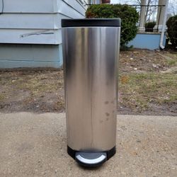 SIMPLE HUMAN STAINLESS STEEL TRASH CAN 