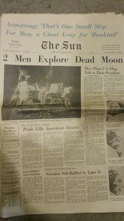 Original newspaper from Moon Landing