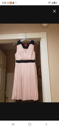 Elle Blush Pink Pleated Sleeveless Dress