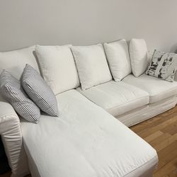White Sofa - Harlanda Sofa, with chaise / Inseros white