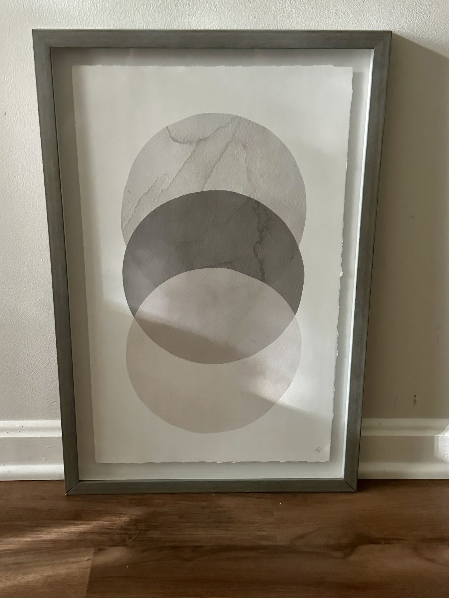 Framed Marmont Hill Minimalist Abstract Art – Overlapping Circles (16x24)