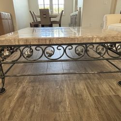 Iron base coffee table