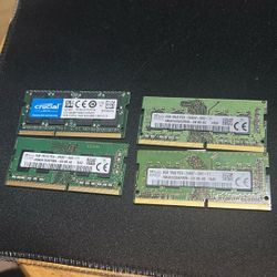 4 Laptop Ram Memory Cards 2 8GB &2 4GB